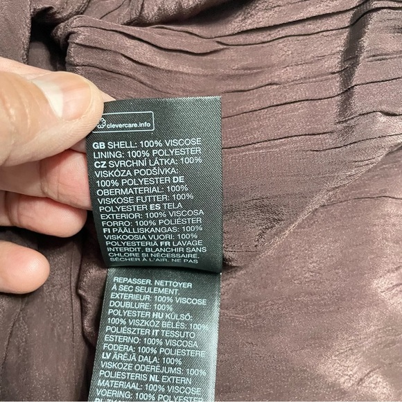 Stockholm Atelier & Other Stories Brown Crinkle Midi Dress – Size 0 - Picture 9 of 11